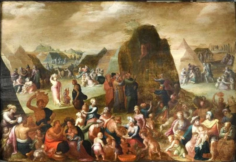 Mosè che colpisce la roccia - attribuito
